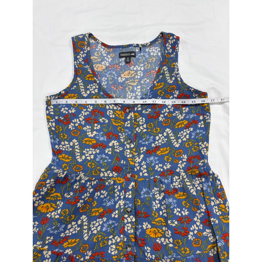 Toad & Co Manzana Tiered Sleeveless Dress Floral Tank Button Down Cottagecore XS - Picture 8 of 10